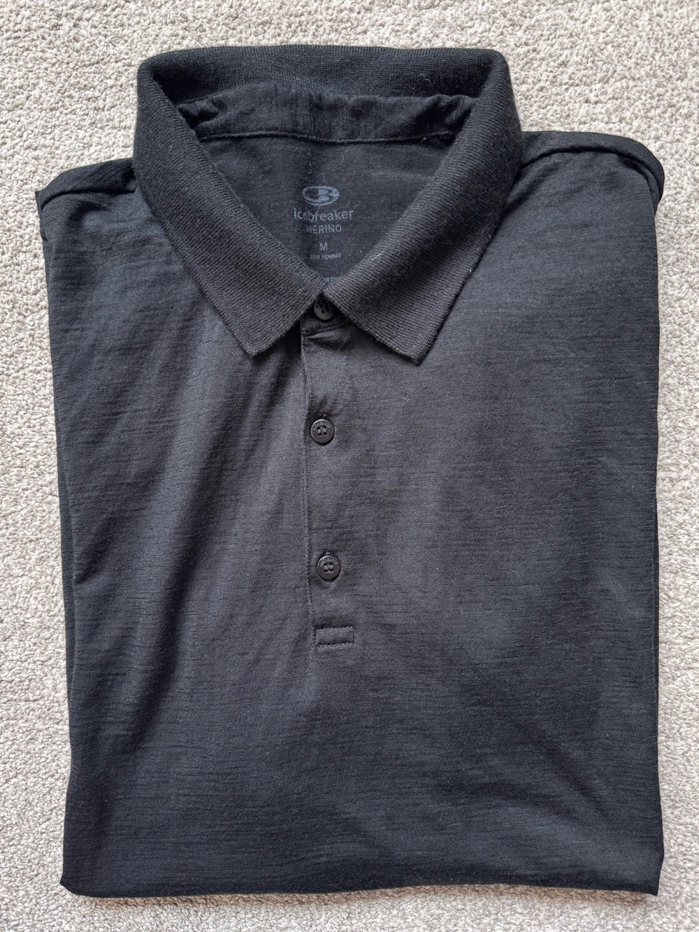 Mens Icebreaker Tech Lite Polo Shirt Size Medium Black Like New Golf Polo - Picture 11 of 14